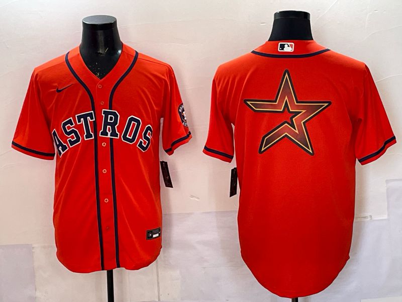 Men 2025 Houston Astros Blank Orange Nike MLB Jersey style 066->houston astros->MLB Jersey